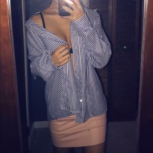 New Cute Fleecy Striped Buttonup Shirt!!